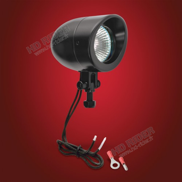 Mini feu halogène noir 12V 50W
